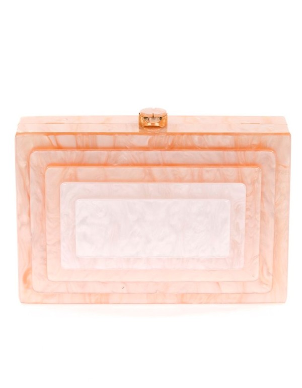 Pearly evening clutch bag with layered front detail