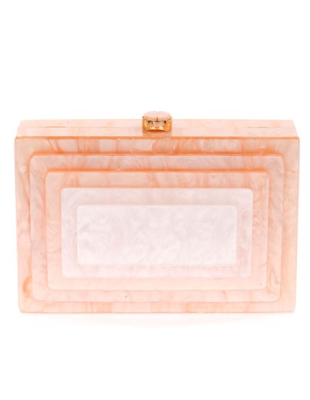 Pearly evening clutch bag with layered front detail
