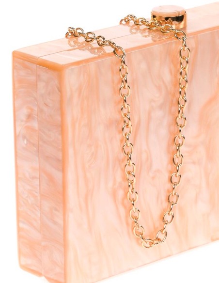 Pearly evening clutch bag with layered front detail