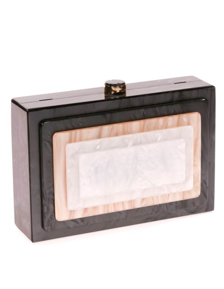 Sac de fête nacré avec détails superposés sur le devant