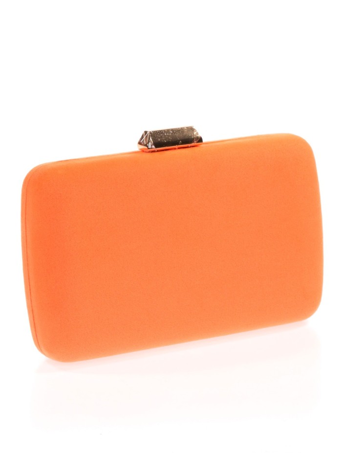 Bolso de fiesta de antelina con cierre metalizado