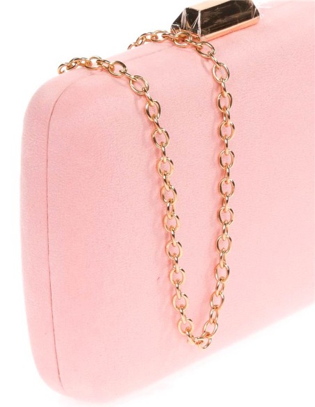 Bolso de fiesta de antelina con cierre metalizado