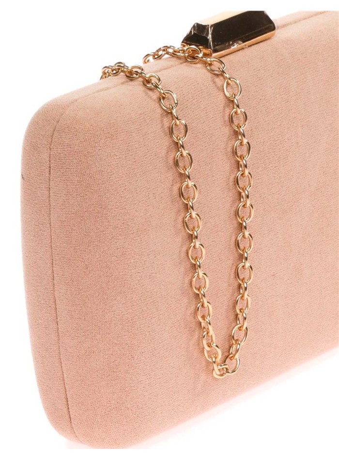 Blush pink clutch sale bag suede