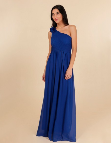 Evening dress with asymmetrical neckline Evening dress with asymmetrical neckline