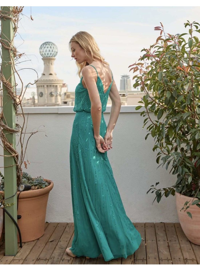 Dark Green Keeva Maxi Bridesmaid Dress | SilkFred US