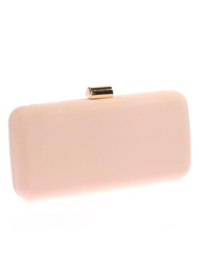 Plain baguette shaped evening clutch bag