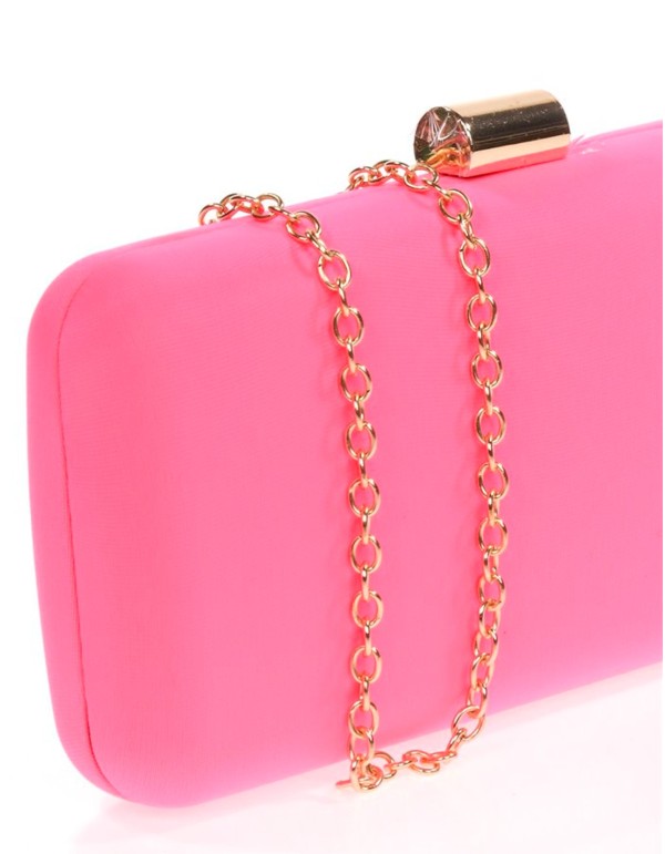 Plain baguette shaped evening clutch bag 2