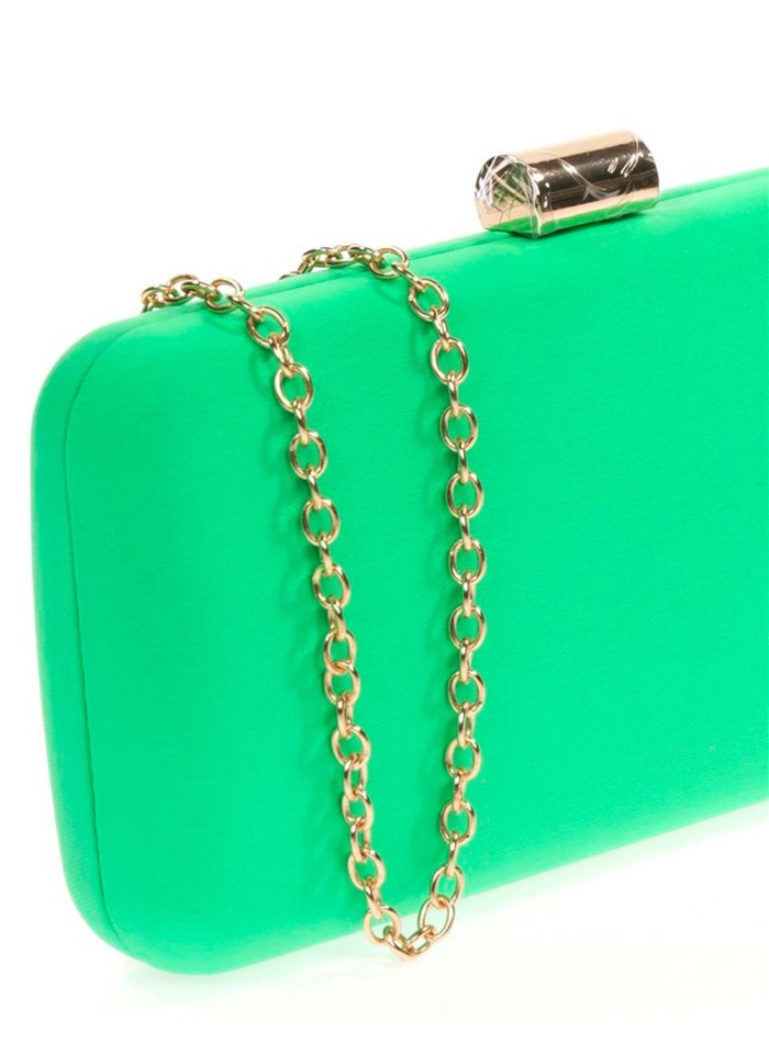 Plain baguette shaped evening clutch bag