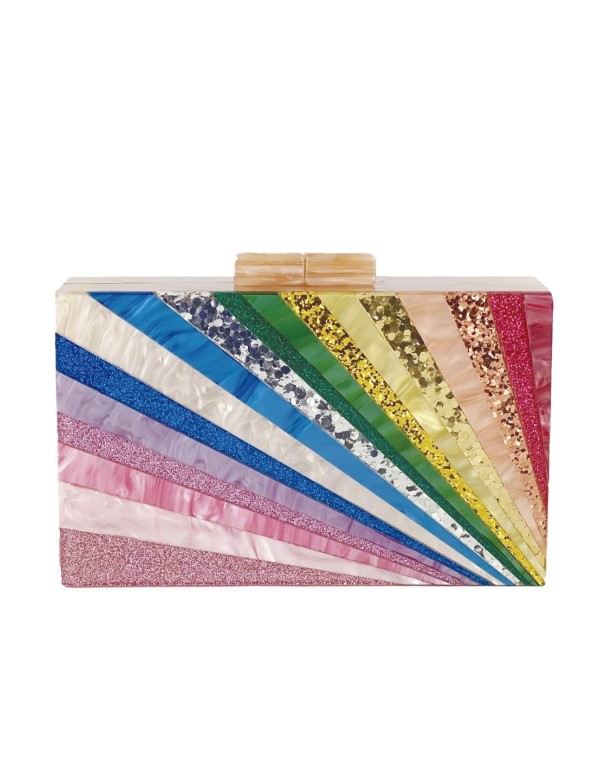 Bolso de fiesta nacarado arcoíris para invitada boda