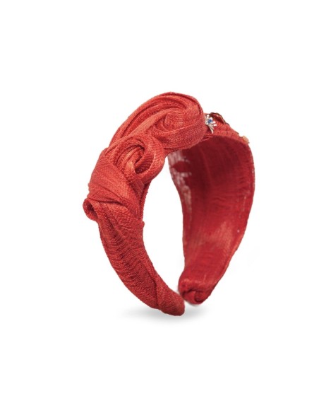 Knotted headband with jeweled ornaments and pistils