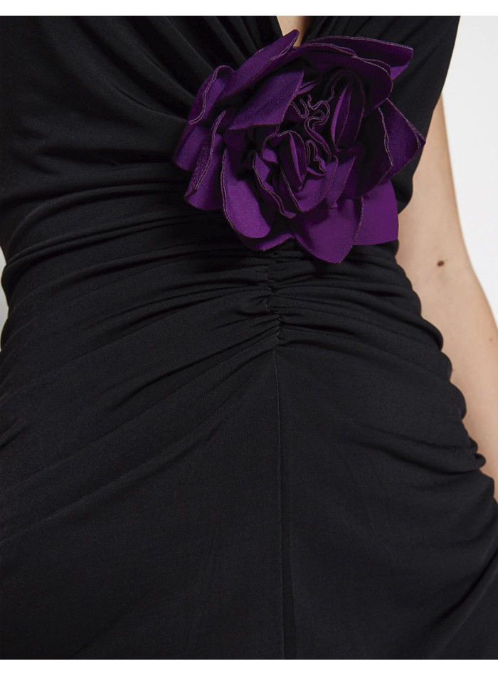 Robe De Soirée Noire Sisley - Taille S - Décolleté Orné - Neuf Avec étiquettes