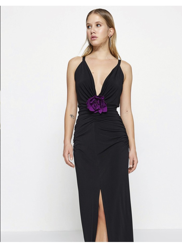 Haut De Soirée Noir Perlé MSK Taille XL - Dos Nu - En Polyester - Neuf Avec étiquettes