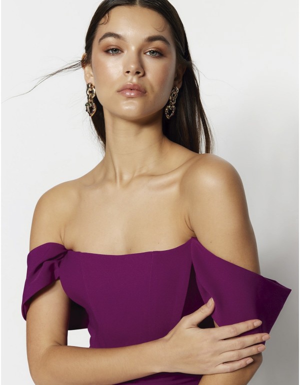 Cocktail dress with bodice bodice and small sleeves 2