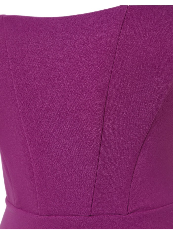 Vestido de cóctel con cuerpo corpiño y manga caída invitada tejido