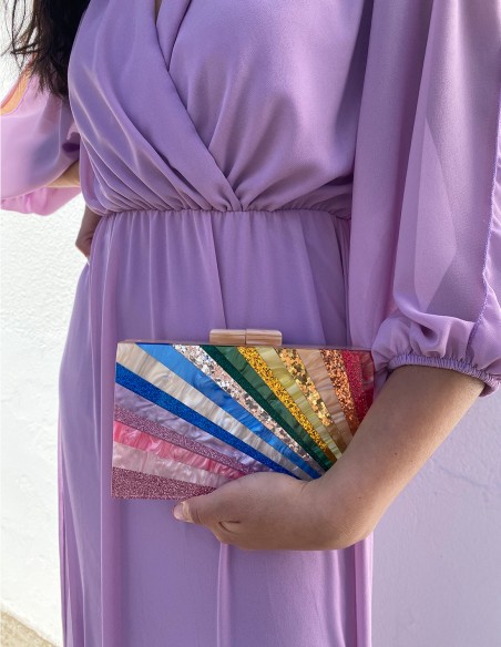 Bolso de fiesta nacarado arcoíris para invitadas Bolso de fiesta nacarado arcoíris para invitadas