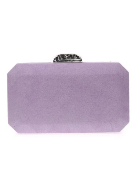 Bolso de fiesta octogonal de antelina malva - Invitada Perfecta