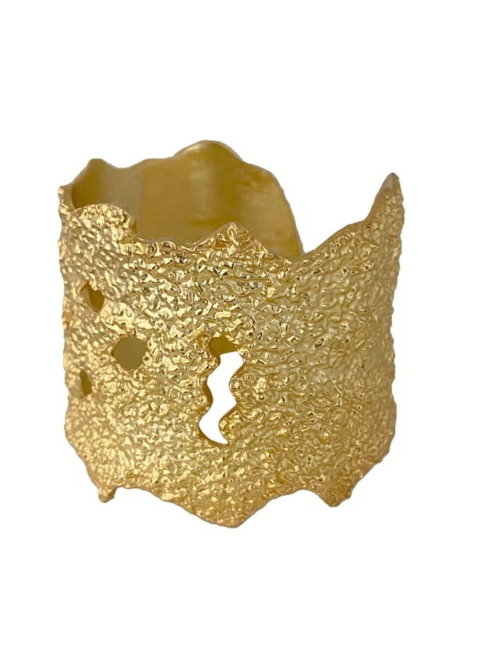 Gold-plated irregular textured party bracelet
