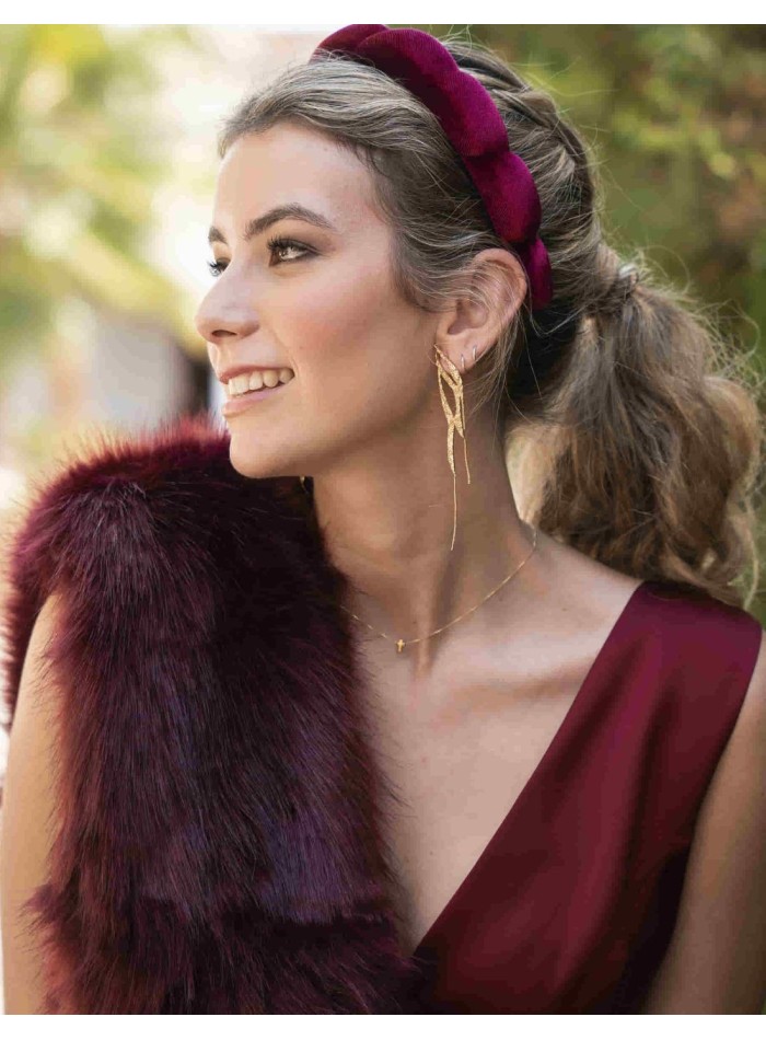 Boucles d'oreilles longues plaquées or avec...