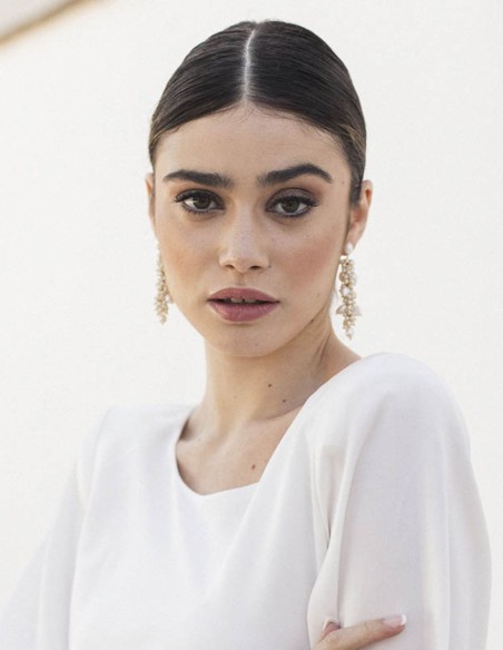 Long white pearl earrings for the party