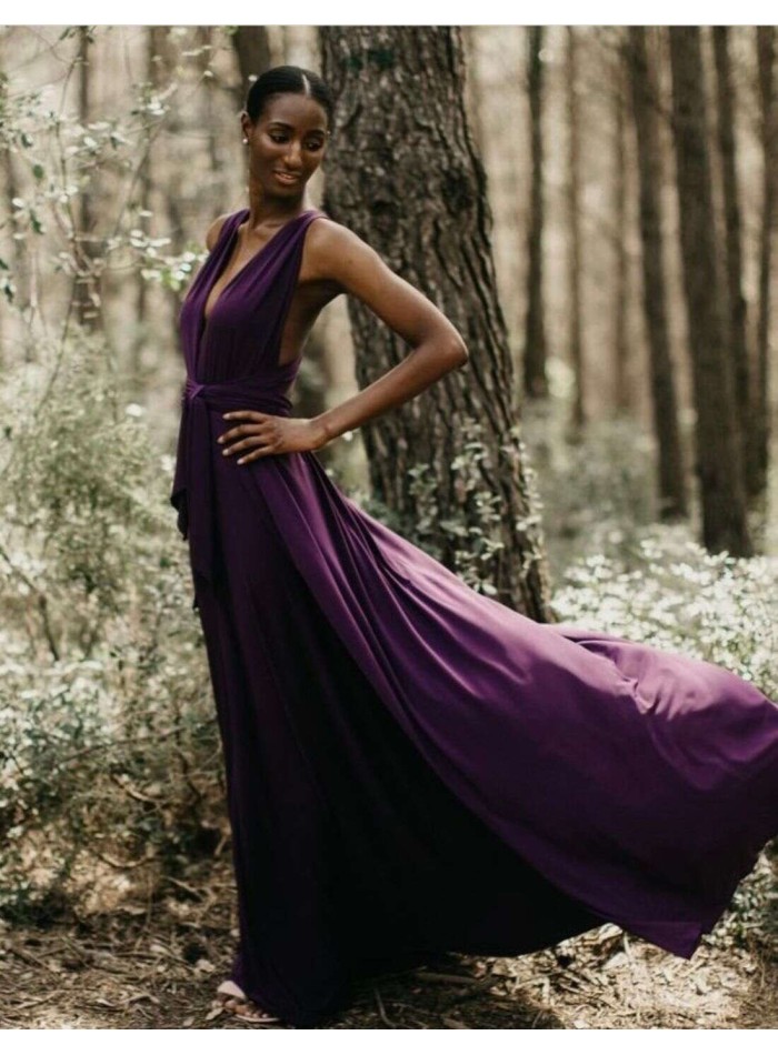 Deep purple shop long dresses