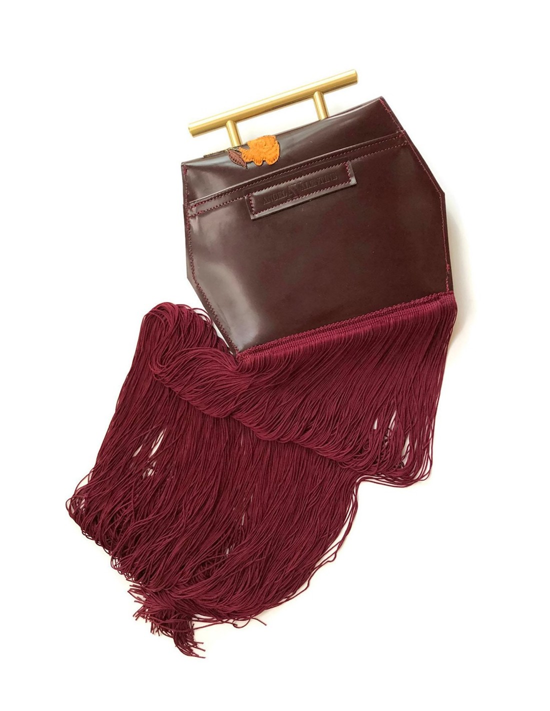 Wine coloured sales clutch bag