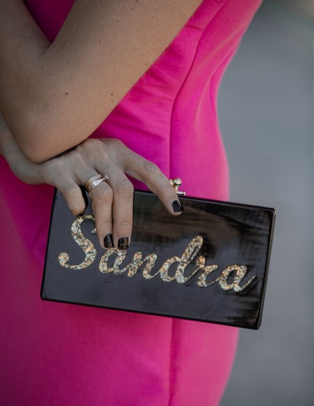 Bolso de fiesta nácar con nombre personalizado