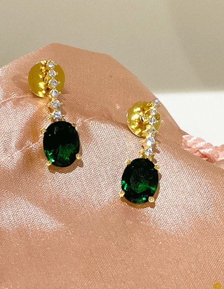 Pendientes de fiesta dorados con piedras semipreciosas Pendientes de fiesta dorados con piedras semipreciosas