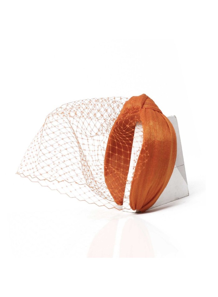 Plain knotted headband with silk sinamay