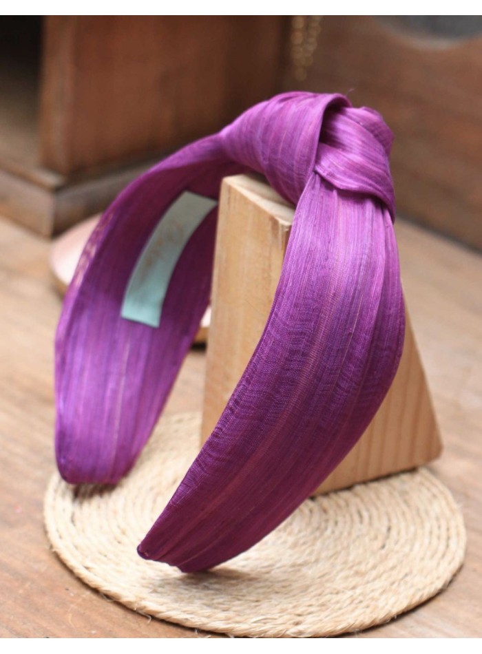 Plain knotted headband with silk sinamay
