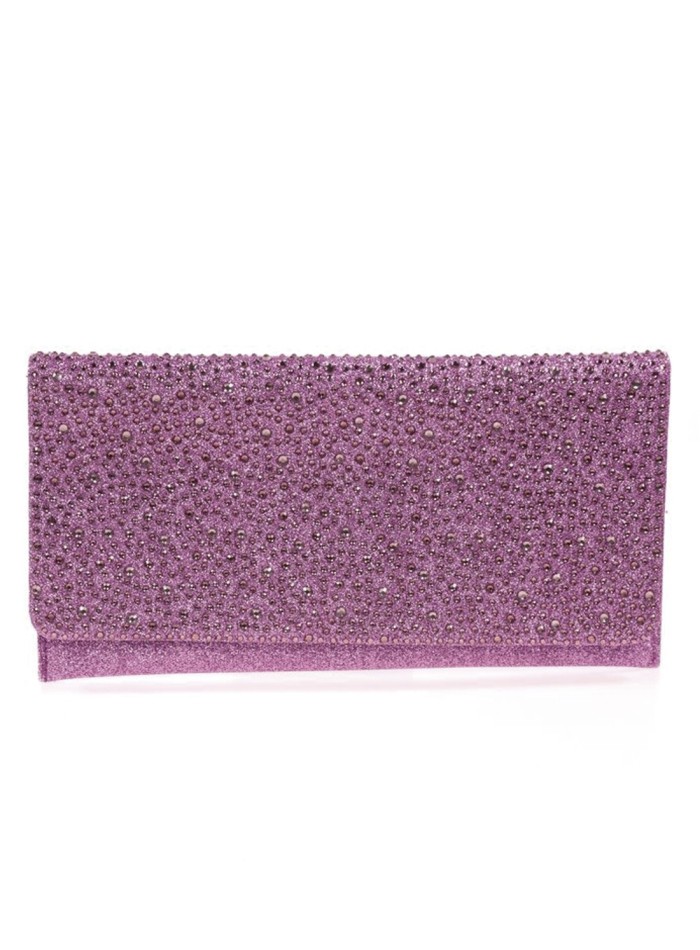 Cartera de fiesta de pedrería morada