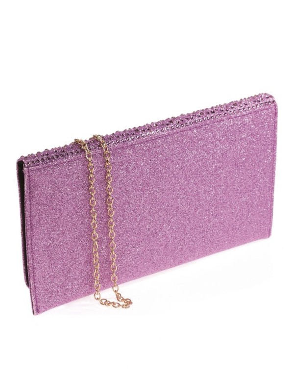 Cartera de fiesta de pedrería morada 2