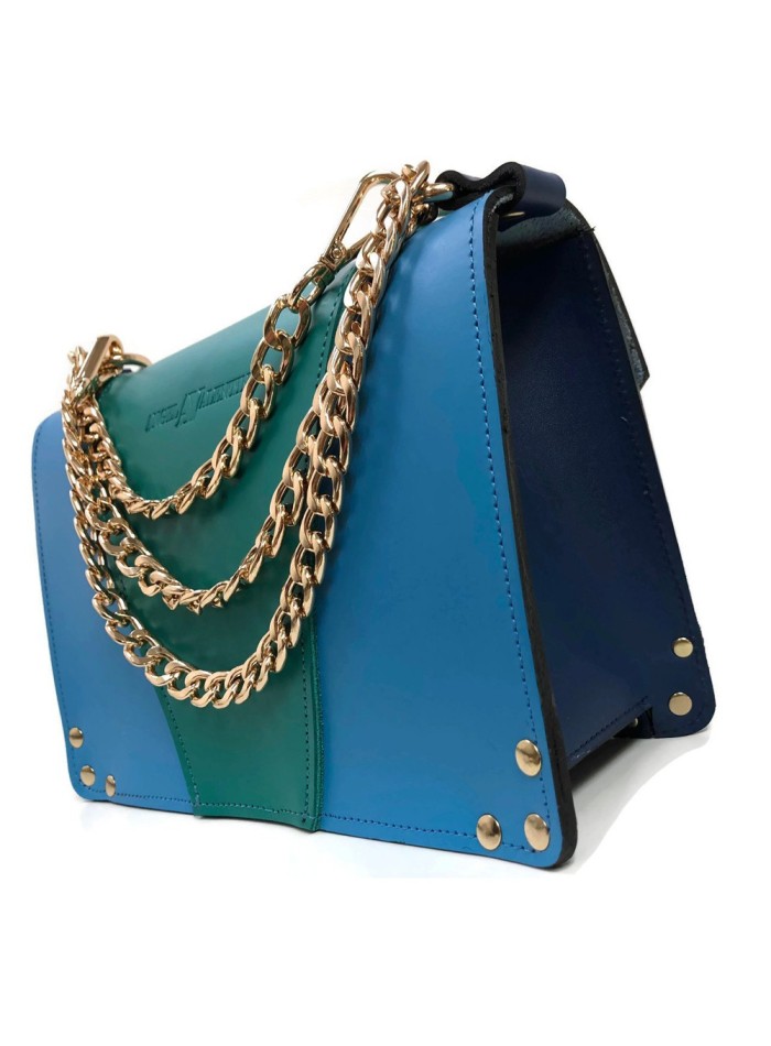 Emerald Green Velvet Pyramid Handbag