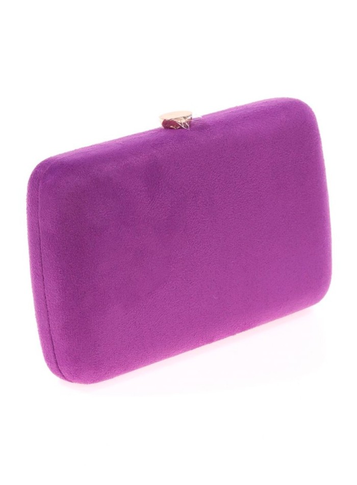Suede evening clutch bag with multicoloured...