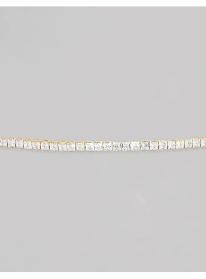 Gold-plated crystals choker necklace