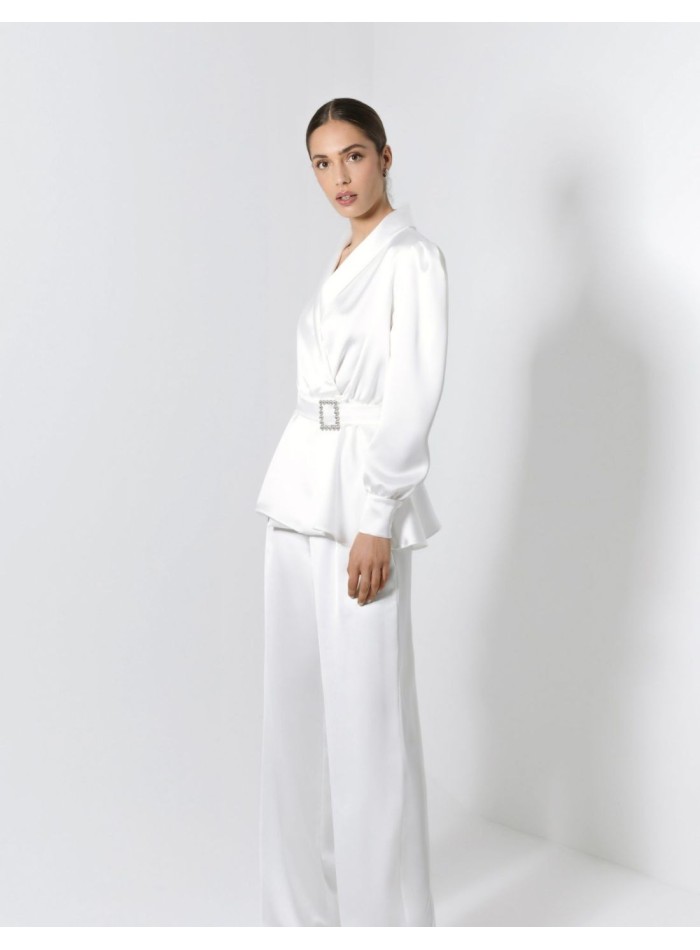 Robe de mariée blanche avec Veste et pantalon long