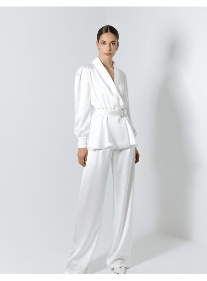 Robe de mariée blanche avec Veste et pantalon long