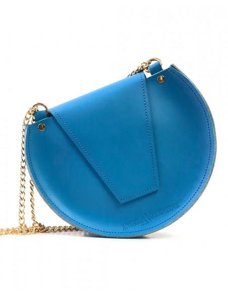 Beehive chain bag in bright blue Angela Valentine Handbags - 4