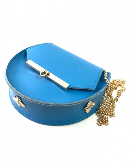 Beehive chain bag in bright blue Angela Valentine Handbags - 5