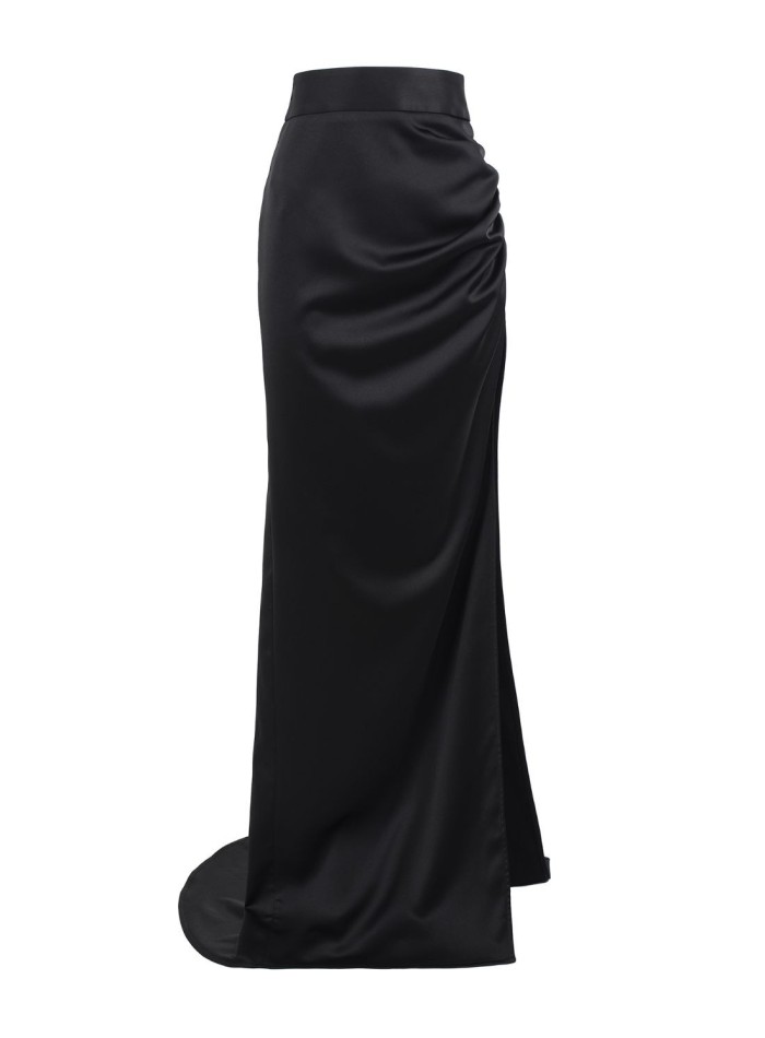 Jupe de fête en satin noir