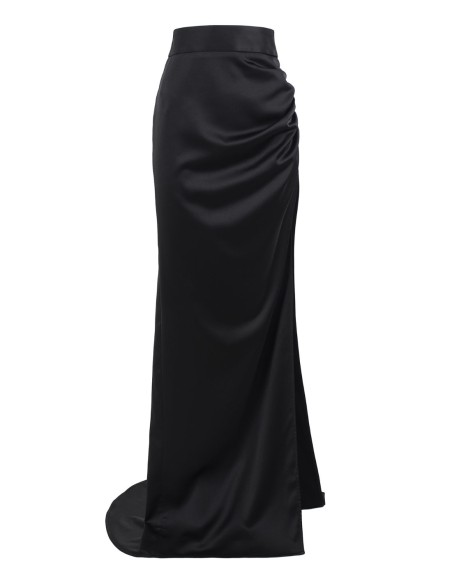 Falda de fiesta satinada negra