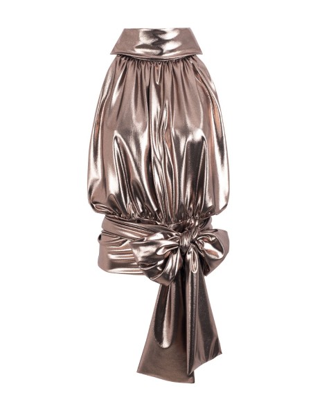 Top de fiesta drapeado metalizado