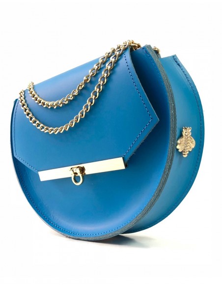 Beehive chain bag in bright blue Angela Valentine Handbags - 7