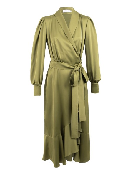 Robe midi croisée vert pistache