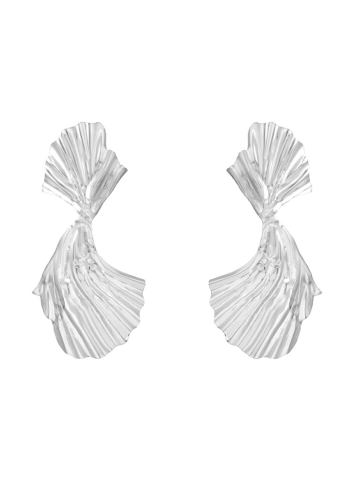Silver plated party earrings in the shape of a bow