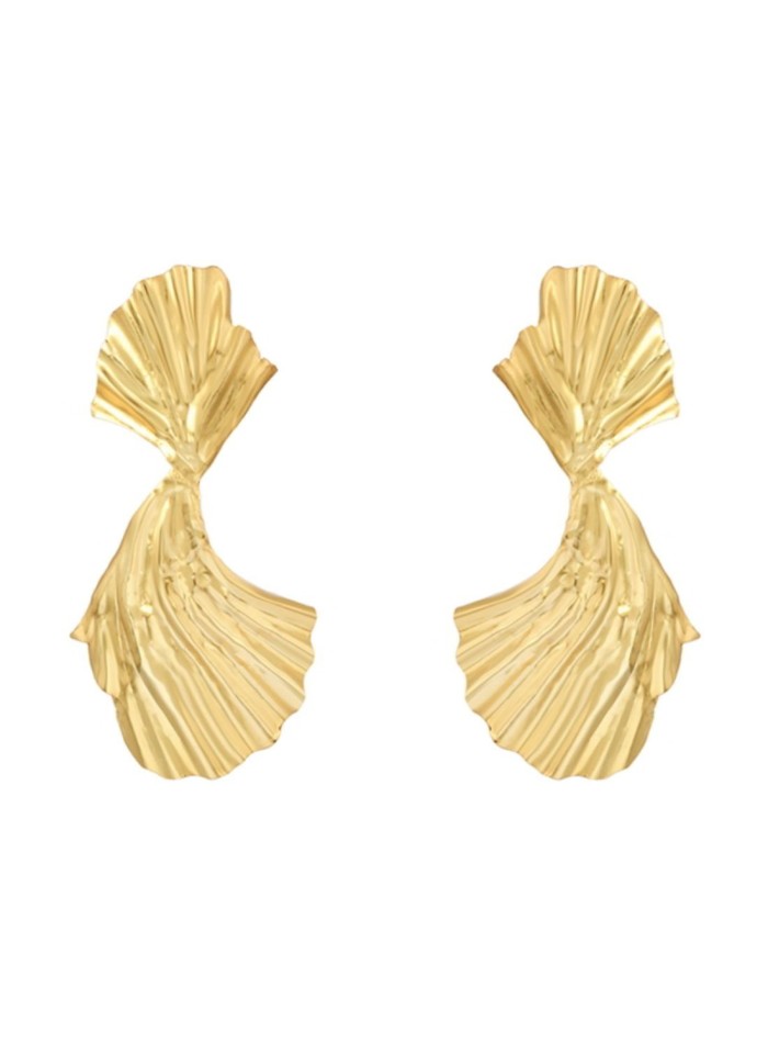 Boucles d'oreilles de fête plaquées or en forme de noeud