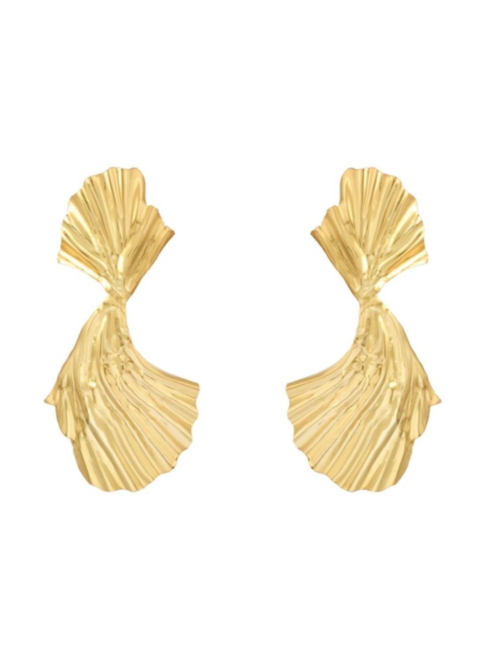 Gold plated party earrings in the shape of a bow