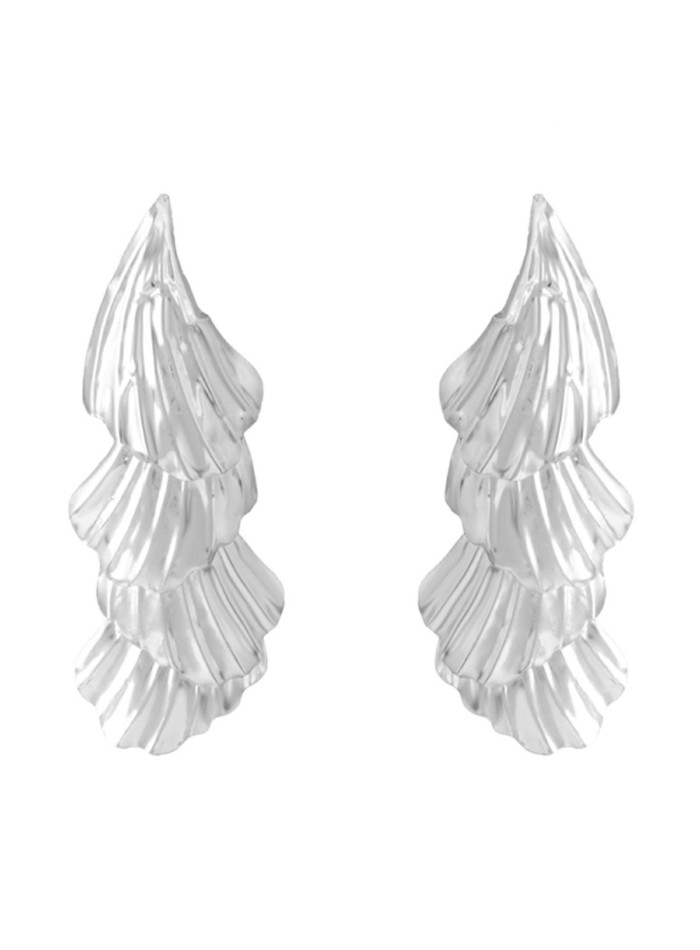 Silver plated overlay party earrings