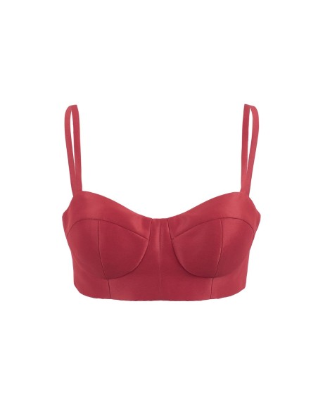 Top de tirantes rojo con escote balconette - Joana Aguiar