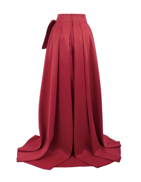 Longue jupe de fête rouge avec laçage latéral - Joana Aguiar