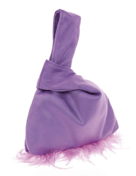 Sac à main japonais en daim avec plumes